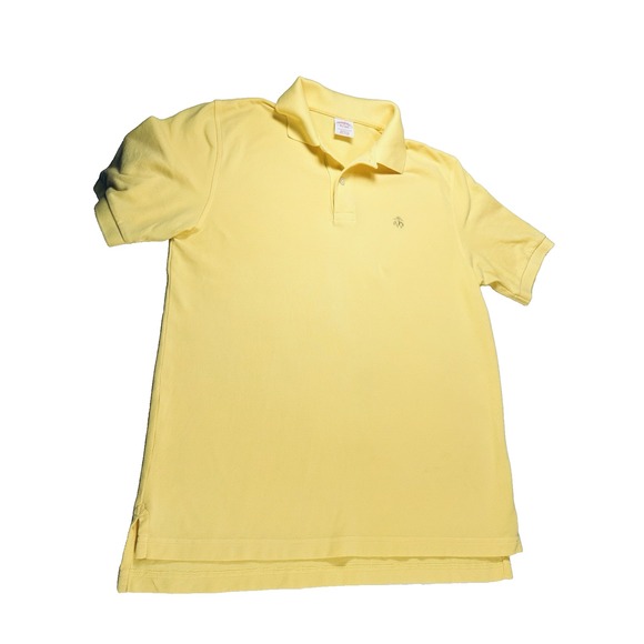 Brooks Brothers Mens Solid YELLOW Performance Polo Shirt Short Sleeve MEDIUM - Picture 4 of 10